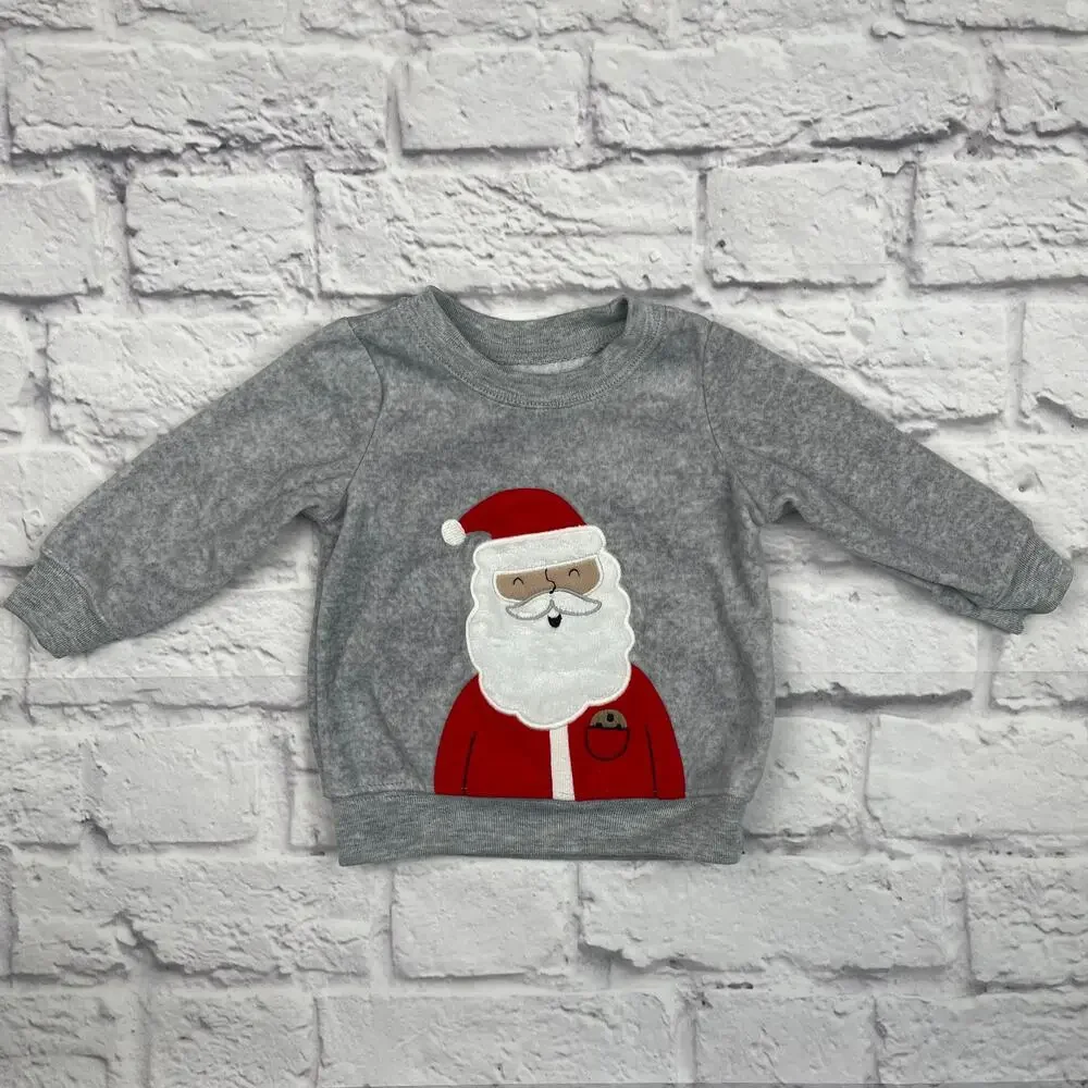 Carter's Santa Fleece Sweater Size 6 mo